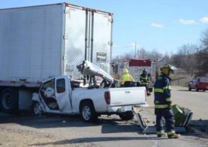 truck underride accident Marshall Michigan