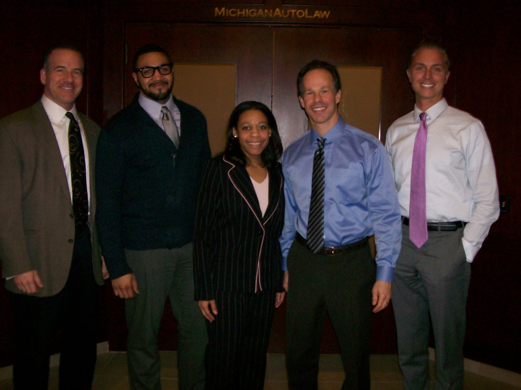 From left: Attorneys Robert Raitt, Jordan Jones, Shaquana Snyder, attorneys Steven Gursten and Brandon Hewitt