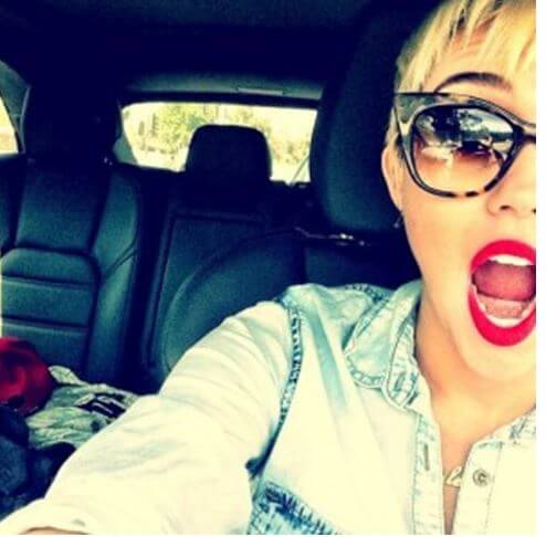 Miley driving selfie, image