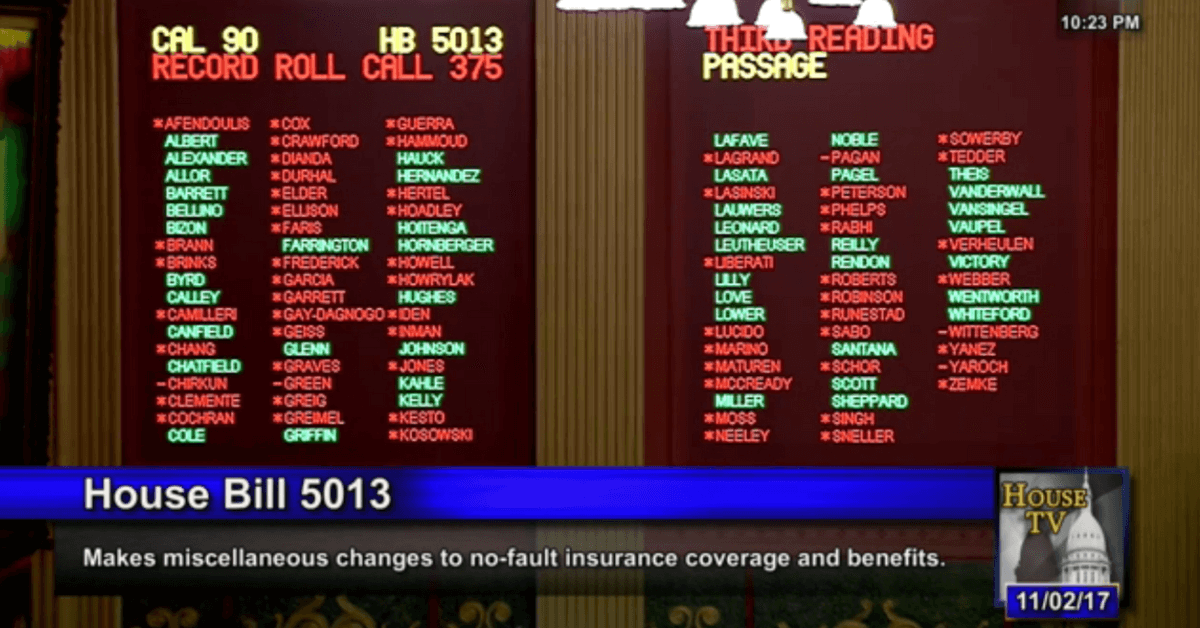 Duggan-Leonard No Fault insurance plan defeated 