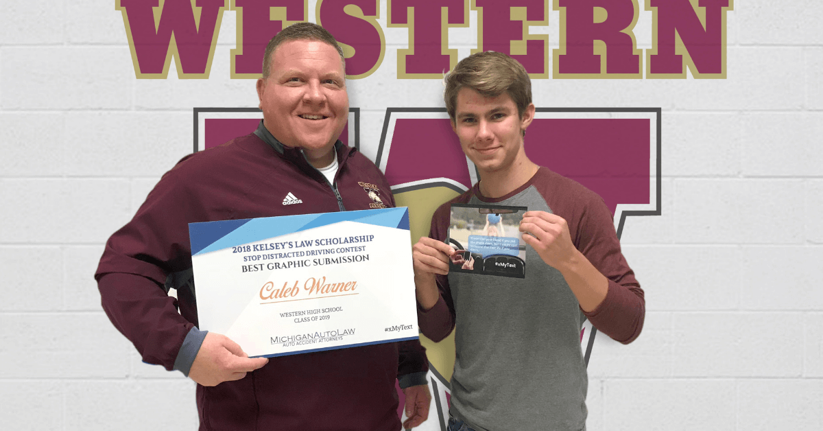 Kelsey’s Law Distracted Driving Scholarship 2018 Winner for Best Graphic: Caleb Warner