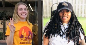 Car Accident Scholarship Winners 2019: Danielle Keim of Arizona State University and Glenneisha Darkins of the University of Central Florida