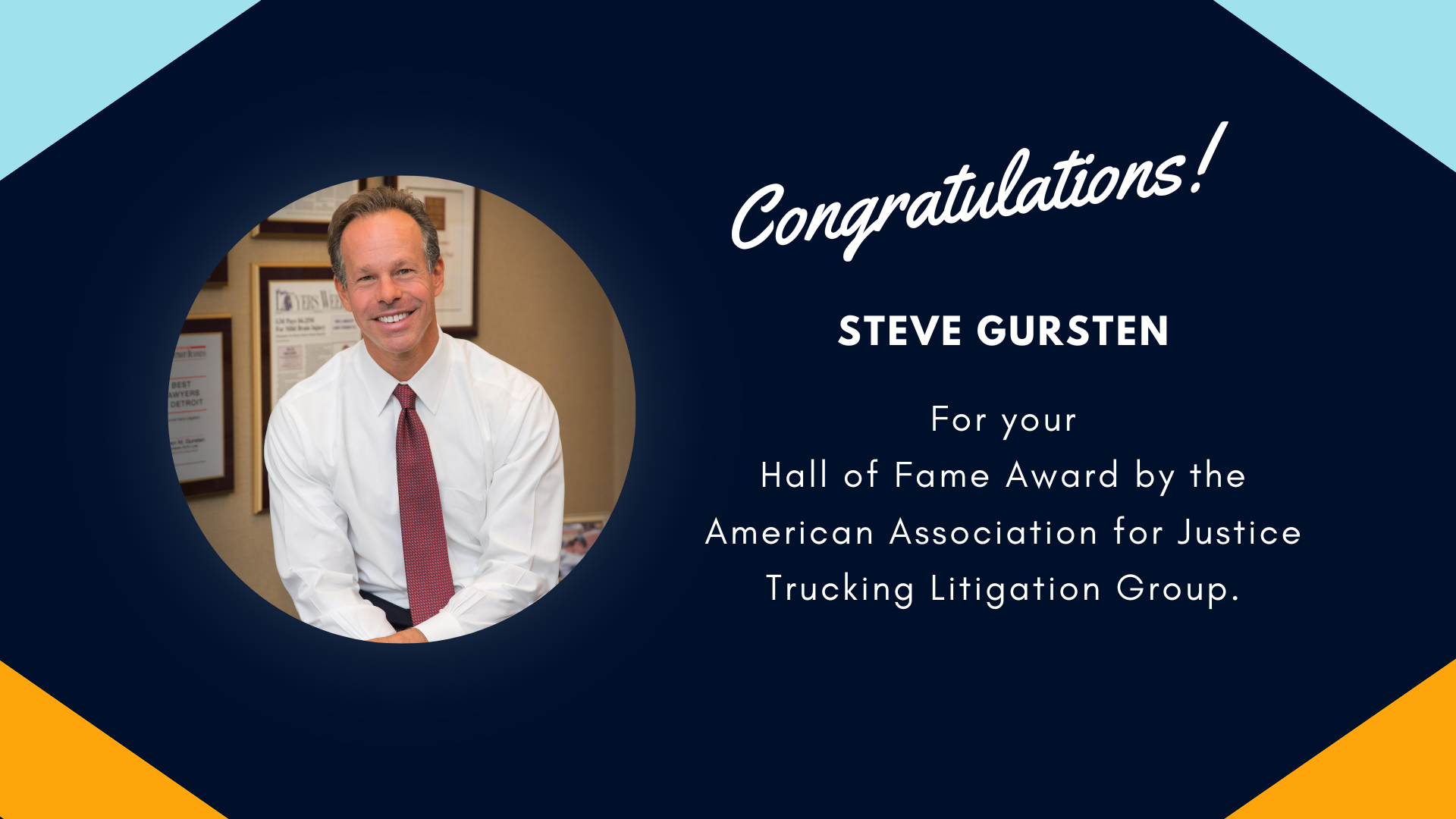 glp-1 attorney in michigan Michigan Auto Law Attorney Steven Gursten To Recieve Hall Of Fame Award