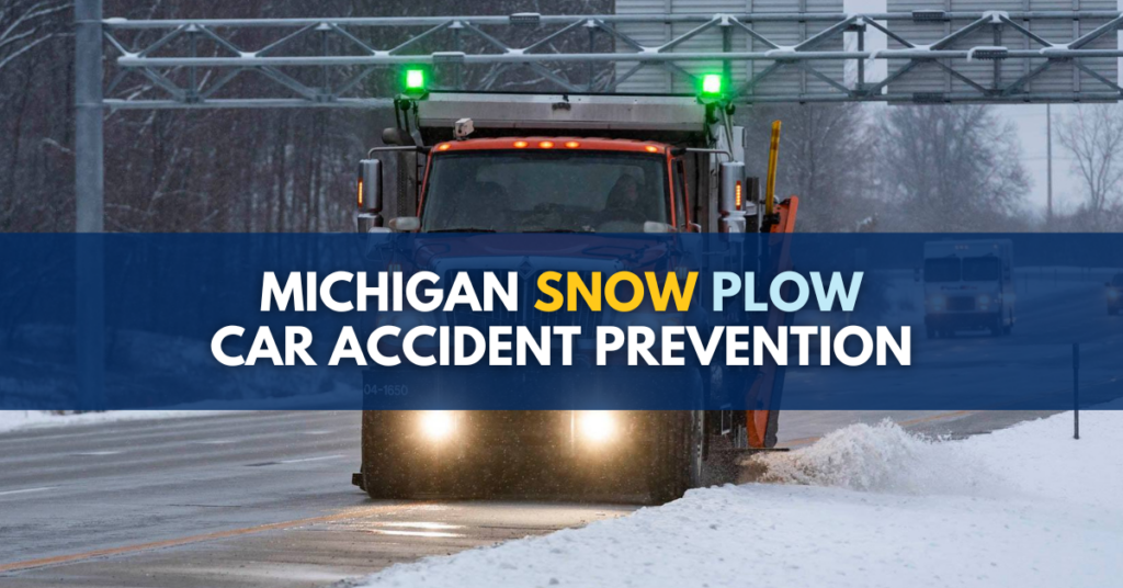 How green lights on the backs of snow plows can prevent rear-end crashes Michigan snow plow car accident prevention