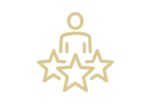 person with 3 stars line icon