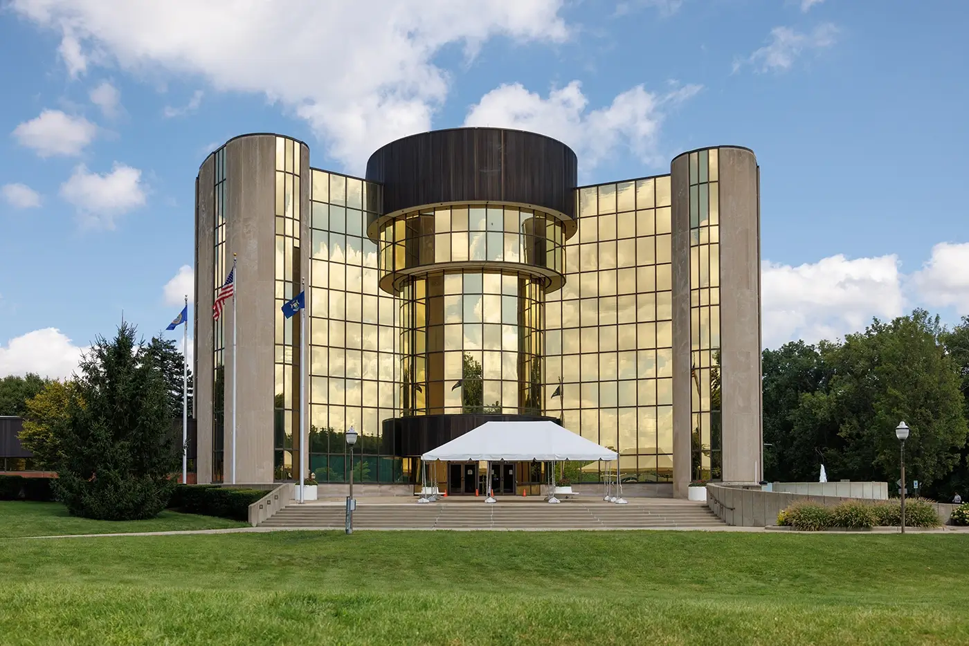 Exterior of the Livonia Police Department, representing a local public safety landmark for an auto accident law firm in Livonia.