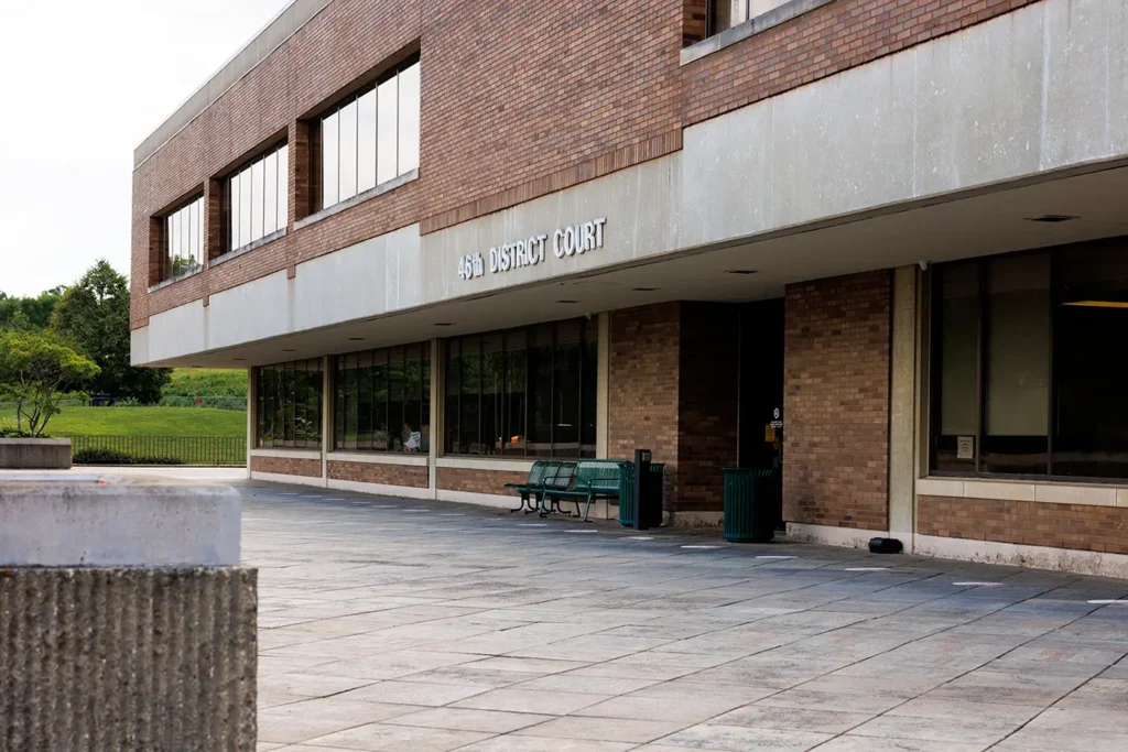 45th District Court building in Southfield, Michigan, highlighting a local courthouse relevant to a Southfield truck accident law firm.