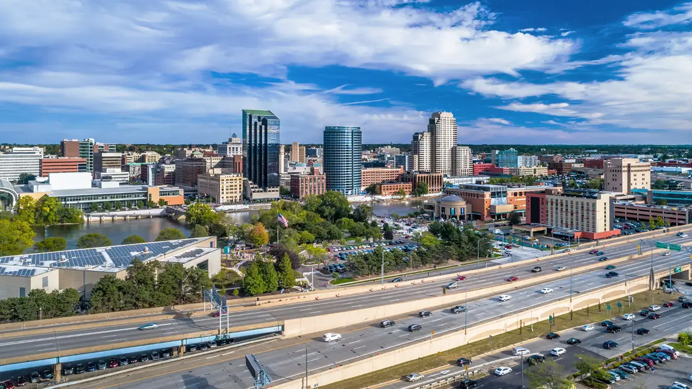 Downtown Grand Rapids where Michigan Auto Law truck crash lawyers in Grand Rapids may handle accident cases.