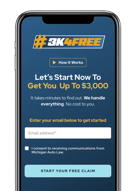 3K4Free claim form on phone