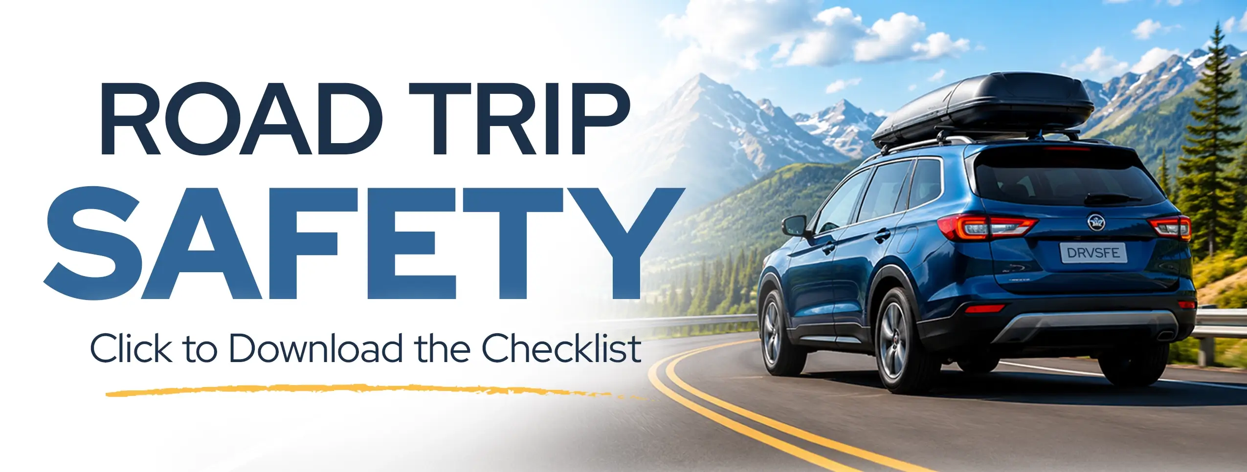 Michigan Auto Law road trip safety checklist showing vehicle checks and travel reminders before a long drive.