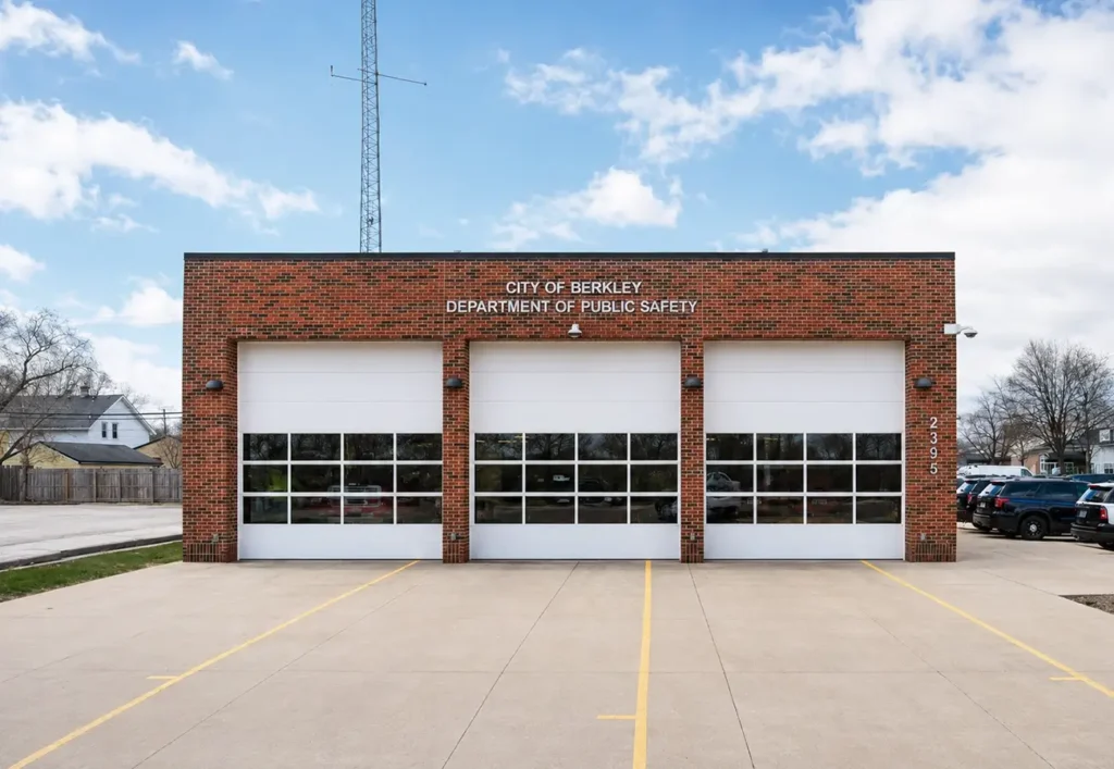 Berkley Department of Public Safety building, highlighting Michigan Auto Law's Berkley car accident law firm.