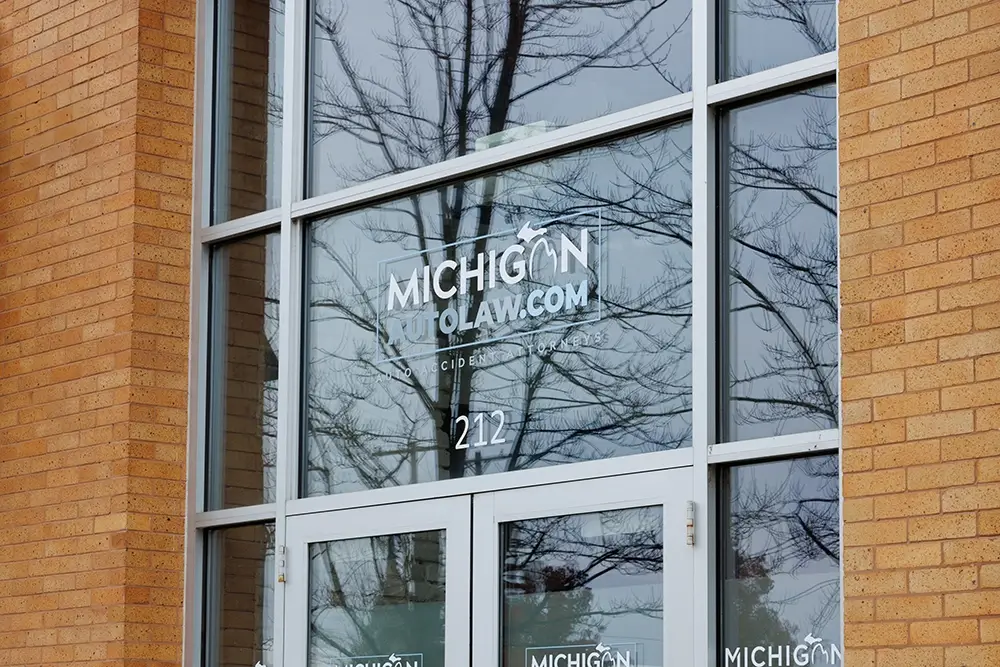 Michigan Auto Law office entrance in Grand Rapids, home to the firm's pedestrian accident law practice.
